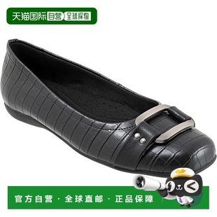 自营 Trotters Sizzle Signature T1251-011女式平底鞋11黑色皮革