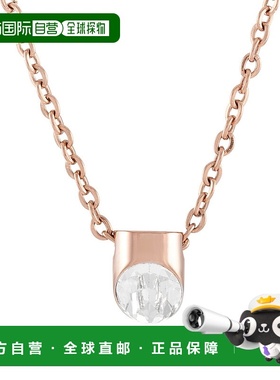 自营 Calvin Klein Brilliant 玫瑰金 PVD 镀层不锈钢白色水晶项