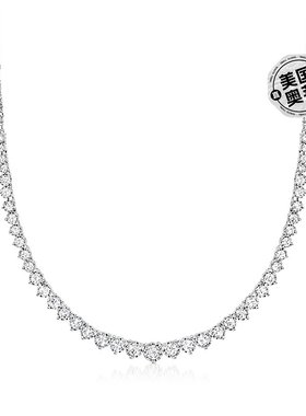 Ross-Simons 实验室培育钻石刻度 925 银网球项链 - 18 英寸 【美