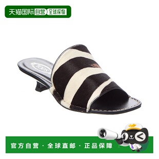 黑色 自营 连毛小牛皮凉鞋 sTOD’s 美国奥莱直发 tod