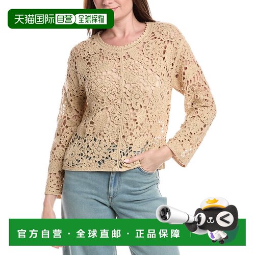 自营Joseph A. Floral Medallion Crochet Pullover - white 美国