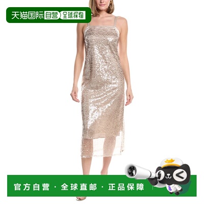 自营Peserico Silk-Blend Midi Dress - Tan 连衣裙美国直发奥莱