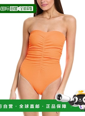 自营 Milly 褶饰连体衣 - 橙色 美国奥莱直发泳衣