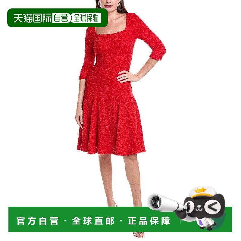 自营Black Halo Norina Tinsel Tweed Mini Dress - red 美国奥莱