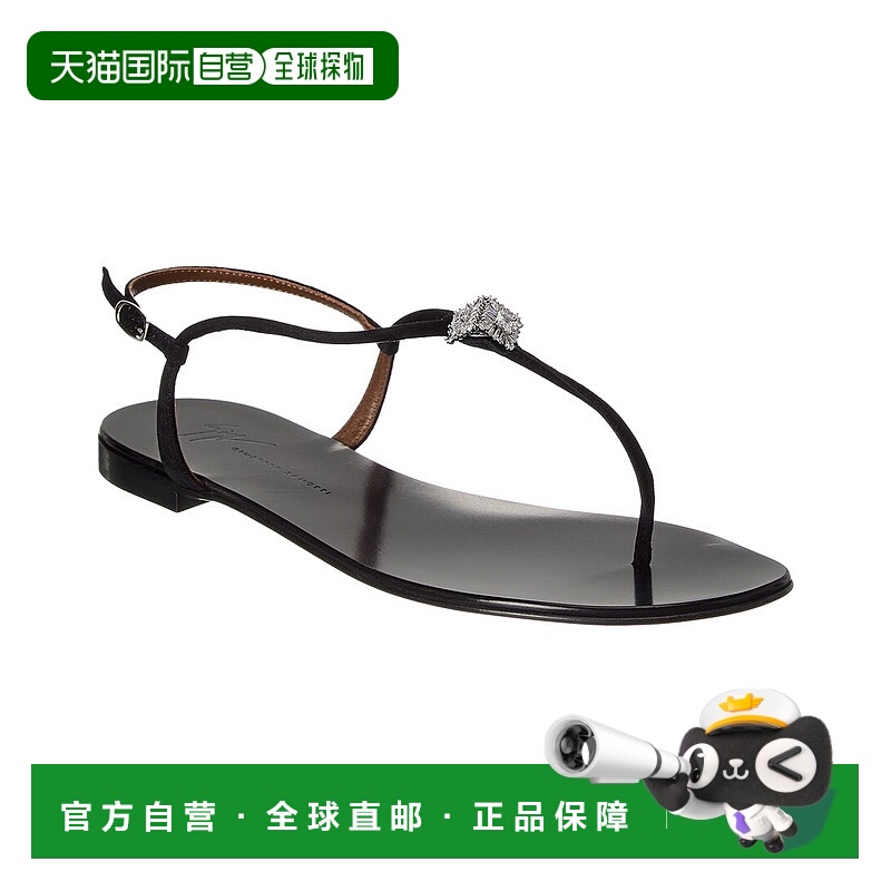 自营Giuseppe Zanotti Ganass Suede Sandal - black 美国奥莱直