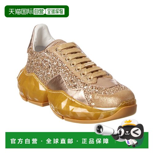 自营Jimmy Choo钻石/F皮革 & 闪光运动鞋-金色 美国奥莱直发