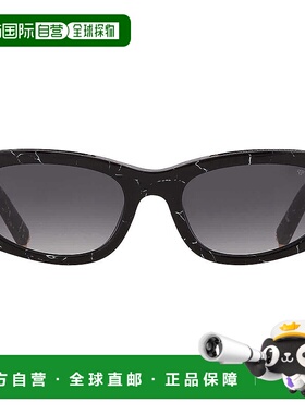 自营Philipp Plein Grey Gradient Oval Ladies Sunglasses SPP02