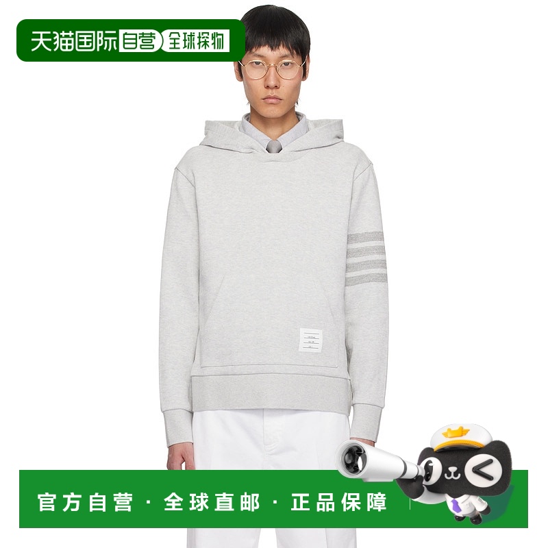 1h可退 香港直邮潮奢 Thom Browne 汤姆 布朗 男士 灰色 Double F