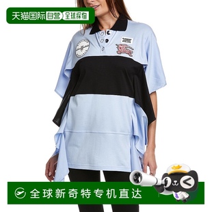 Burberry Polo 自营 真丝饰边 美国奥莱直发 衫 蓝色