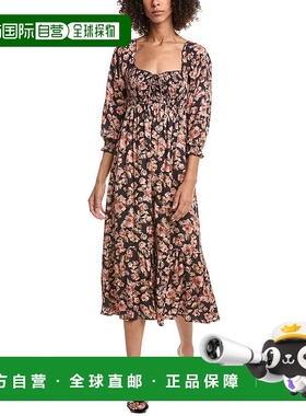 自营saltwater luxe盐水奢华泡泡袖迷笛裙-黑色 美国奥莱直发