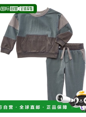 自营 Splendid 2pc探索运动衫和裤子套装-绿色 美国奥莱直发