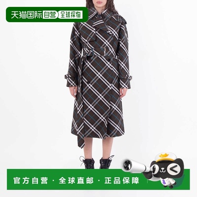 自营Burberry Snug Check-Print Long Trench Coat - snug ip che
