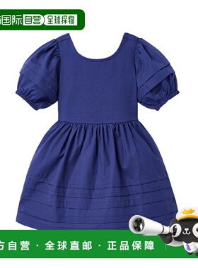 自营Janie and Jack Pintuck泡泡袖连衣裙-蓝色 美国奥莱直发