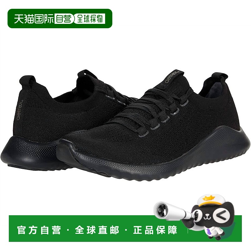自营aetrex女式Carly针织运动鞋黑色/黑色-黑色/黑色 美国奥莱直