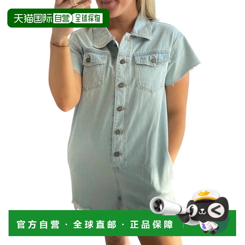 自营 wishlistDistressed Denim Romper In Light Wash - light w