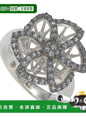 自营 Suzy Levian 纯银蓝宝石和钻石抽象花朵戒指 - 蓝色 - 蓝色