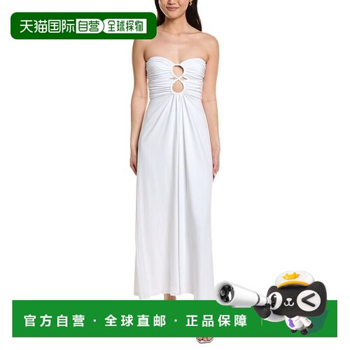 自营susana monaco Circle Front Maxi Dress - white 美国奥莱直