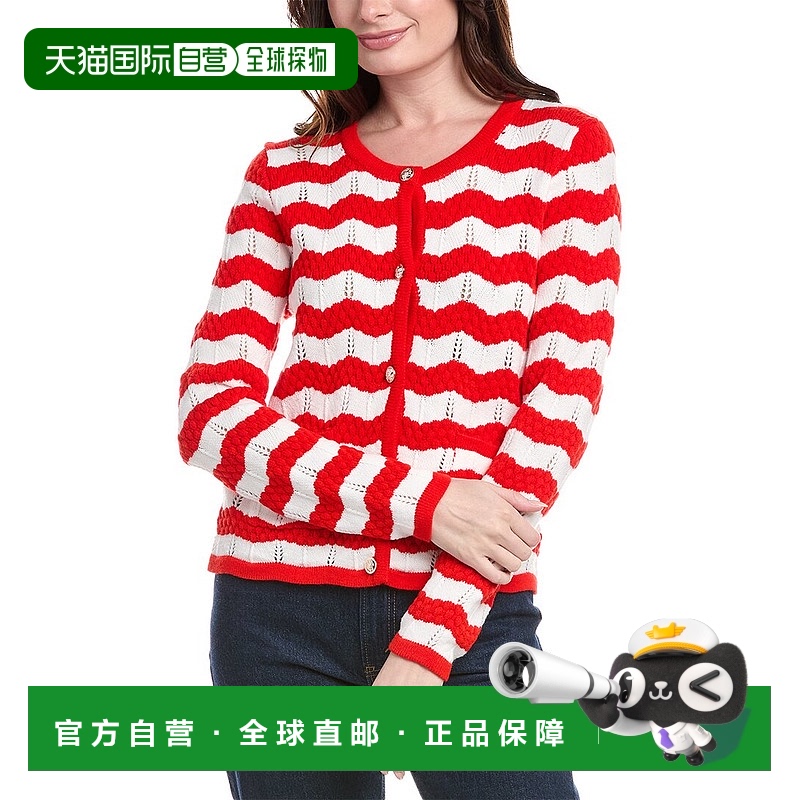 自营 Nanette Nanette Lepore Pointelle Cardigan - red 美国奥