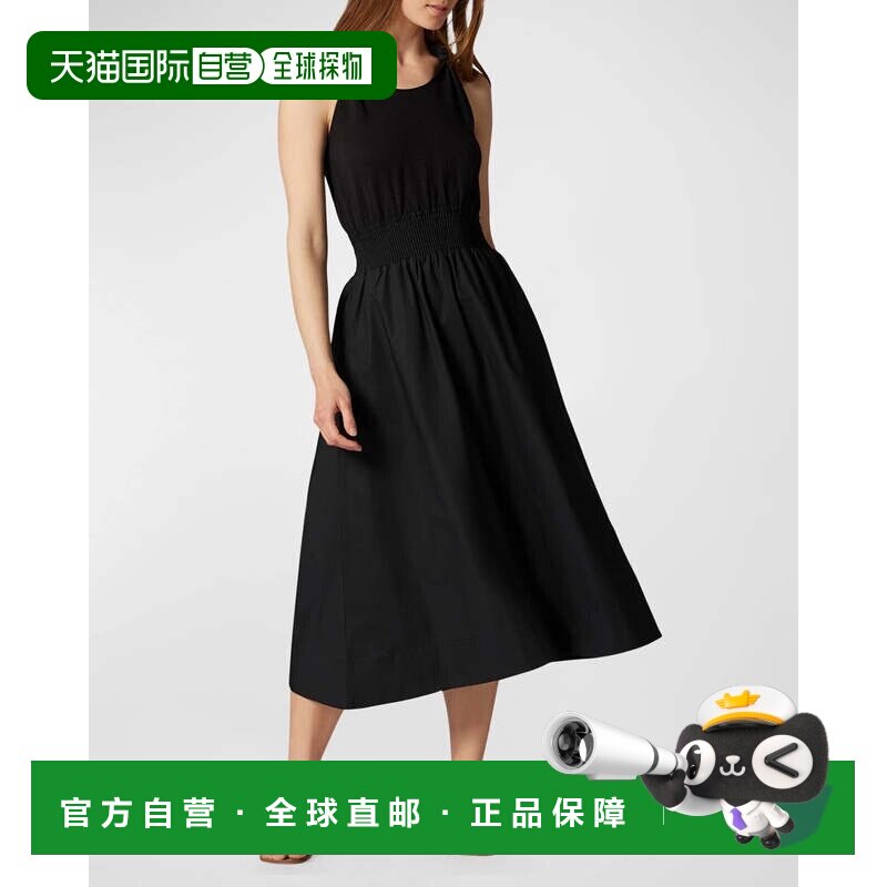 自营Joie Kenzie Midi连衣裙女黑色荷花束腰无袖FROG340-黑色 美