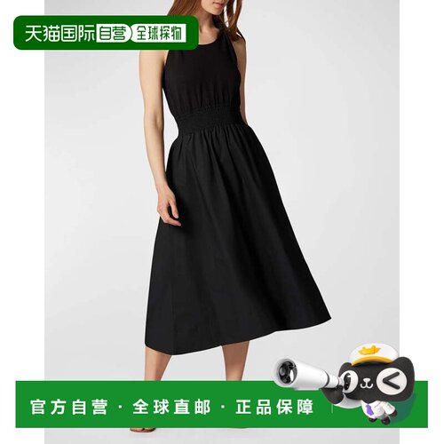 自营Joie Kenzie Midi连衣裙女黑色荷花束腰无袖FROG340-黑色 美