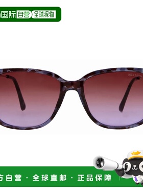 自营Suzy Levian 女士紫色玳瑁方形镜片银色口音太阳镜 - 紫色 美