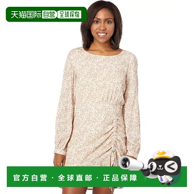 自营 Saltwater Luxe Brantley迷你连衣裙女式沙纹花朵褶边领带JD