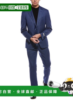 自营Canali 2pc Wool Suit - blue 美国奥莱直发