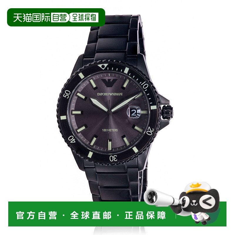 自营 Emporio Armani黑色不锈钢男士手表-黑色 美国奥莱直发