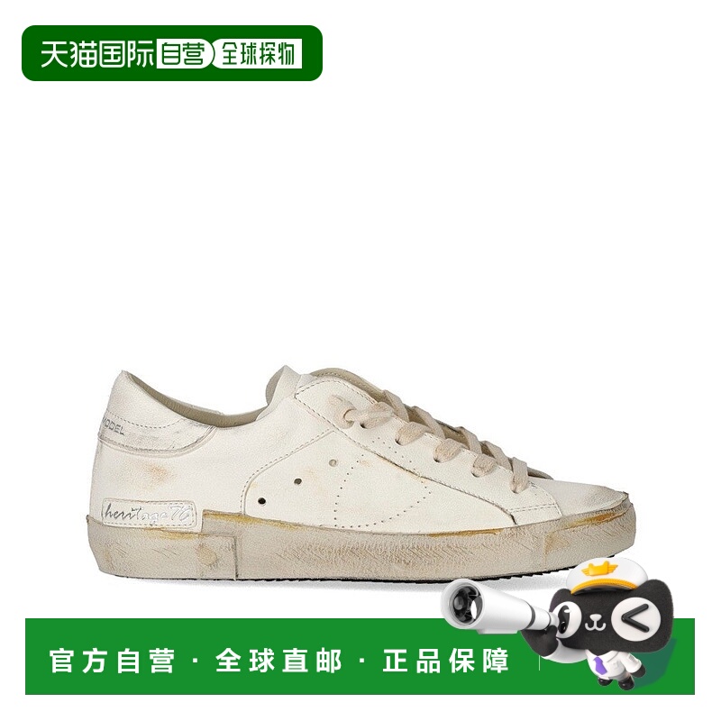 自营philippe modelPrsx低复古白色运动鞋-中性色 美国奥莱直发