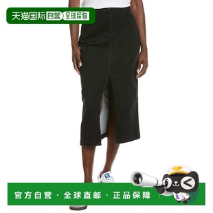 自营 7 For All Mankind Midi Skirt - Black 半身裙美国直发奥莱