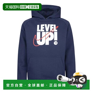 自营Boys Nike 3BRAND Level Up Hoodie Blue Fleece Lined Kanga