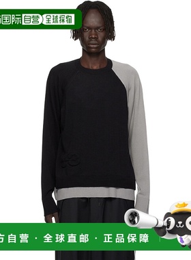 1h可退 香港直邮潮奢 Y-3 男士 黑色 & 灰色徽标针织衫 JX7331