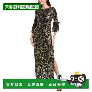自营Adrianna Papell Sequin Embroidered Gown - black 美国奥莱