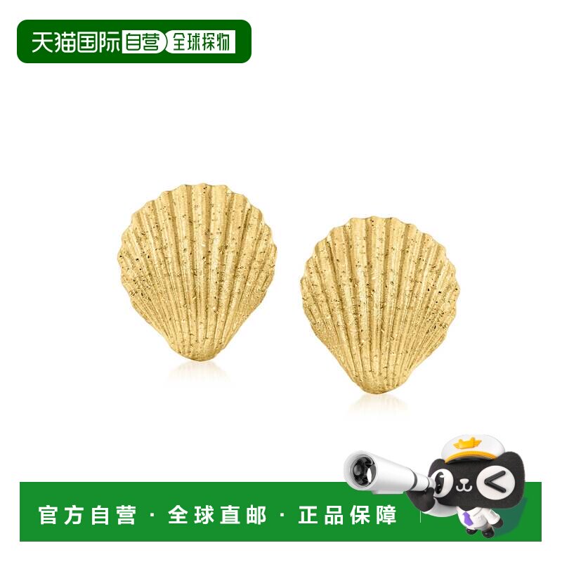 自营Ross-Simons Italian 18kt Gold Over Sterling Seashell Ear