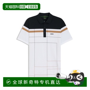 boss修身 快干弹力棉 自营 polo衫 白色 美国奥莱直发新款