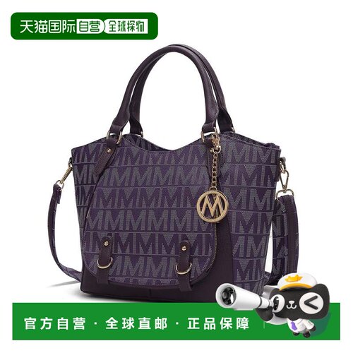 自营mia k collectionFula Signature Satchel Handbag - purple