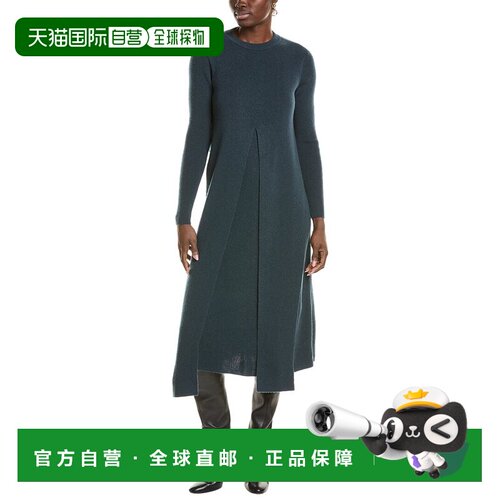 自营Lafayette 148 New York Wrap Front羊绒运动衫-绿色 美国奥