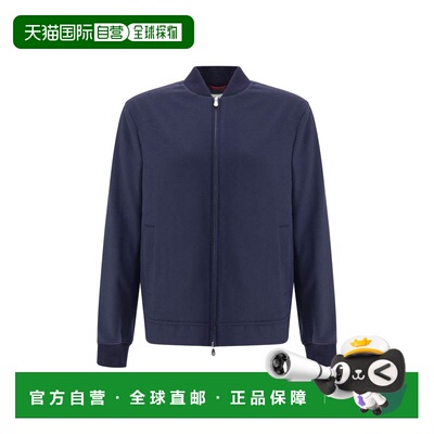 自营Brunello Cucinelli Cashmere Men's Bomber - blue 美国奥莱