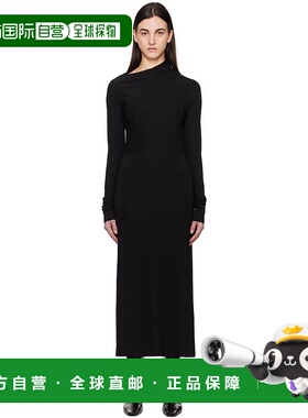 1h可退 香港直邮潮奢 TOTÊME 女士 黑色 Draped Jersey 连衣裙 25