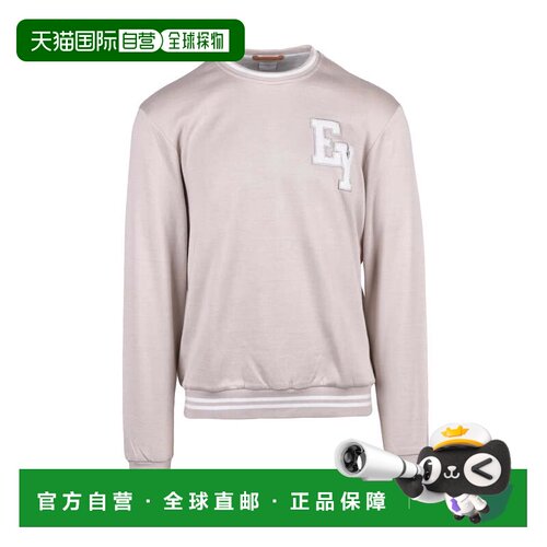 自营eleventyBeige Cotton Polyamide Men Crew Neck Sweatshirt