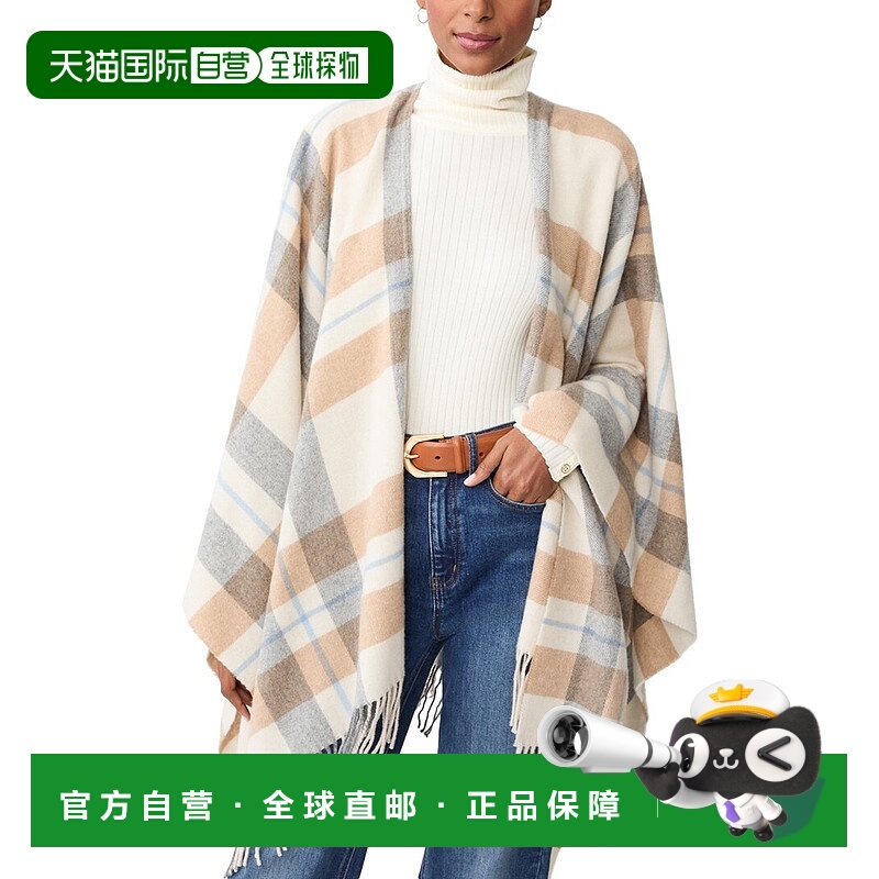 自营 J.McLaughlin Polina羊毛混纺斗篷-白色 美国奥莱直发