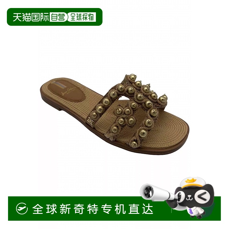 自营sam edelmanWomen's Bay Soleil Flats Sandals In Cuoio/gol