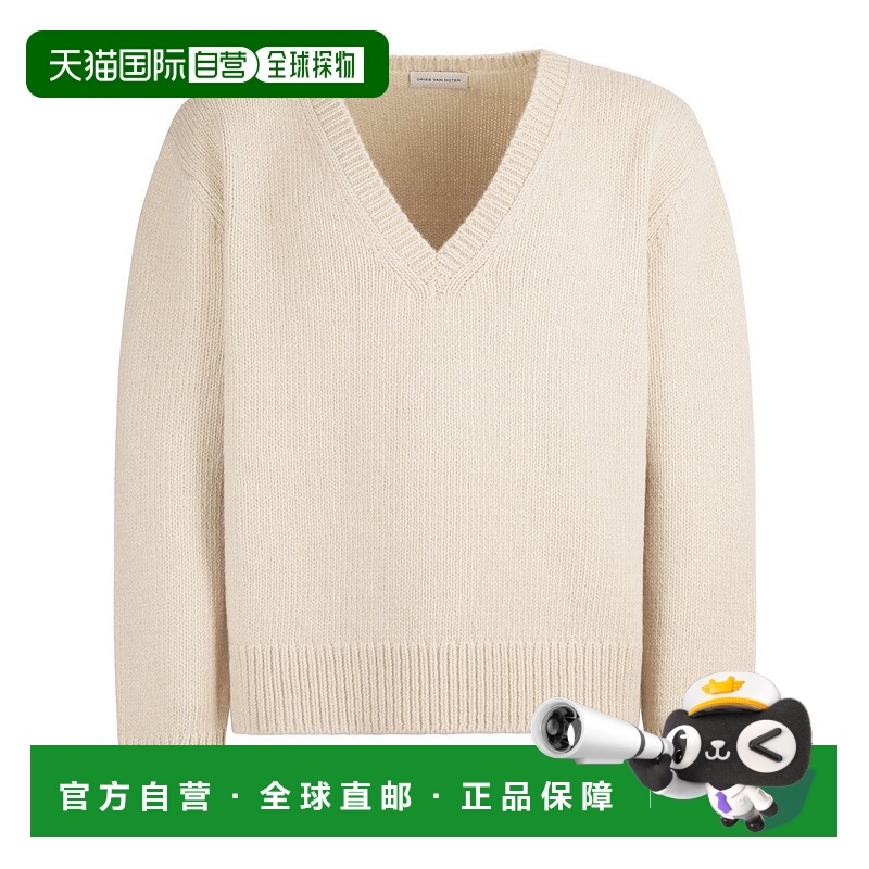 自营dries van notenBeige Classic Knit Sweater With Timeless