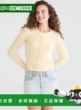自营Aeropostale Scalloped Crew Cardigan - yellow 778 美国奥