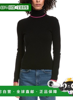自营InCashmere Jersey Tipped Cashmere Sweater - black 美国奥