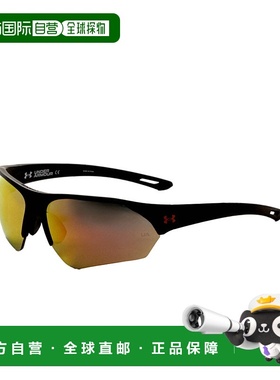 自营 Under Armour中性款72毫米橙色太阳镜-哑光黑橙色 美国奥莱
