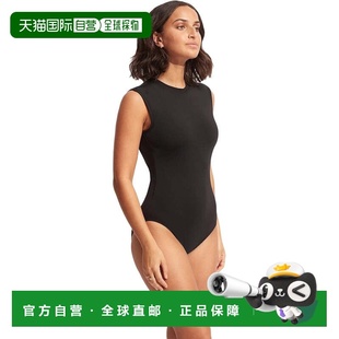 自营Women's Seafolly Eco Collective Swimsuit Black Stretch O