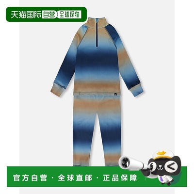 自营deux par deuxTwo-Piece Thermal Underwear Set Blue and Be