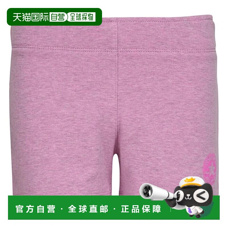 自营converse匡威过期Chuck补丁短裤儿童大号12-14粉红色弹性腰围