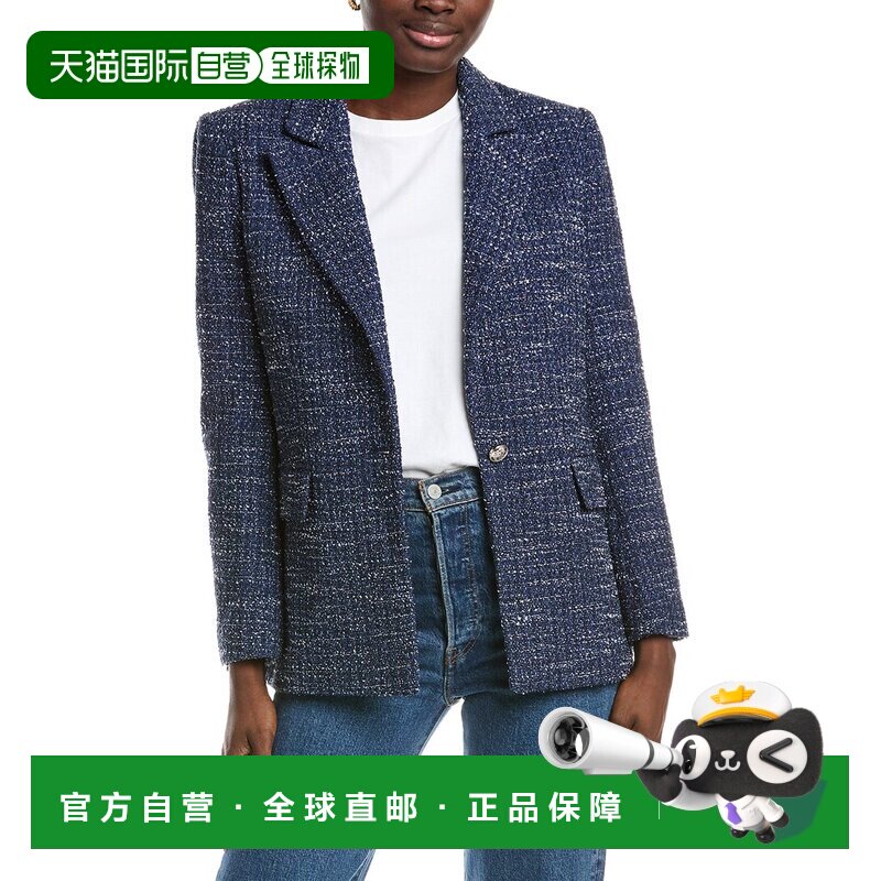 自营Maje Tweed Suit Blazer - blue 美国奥莱直发外套